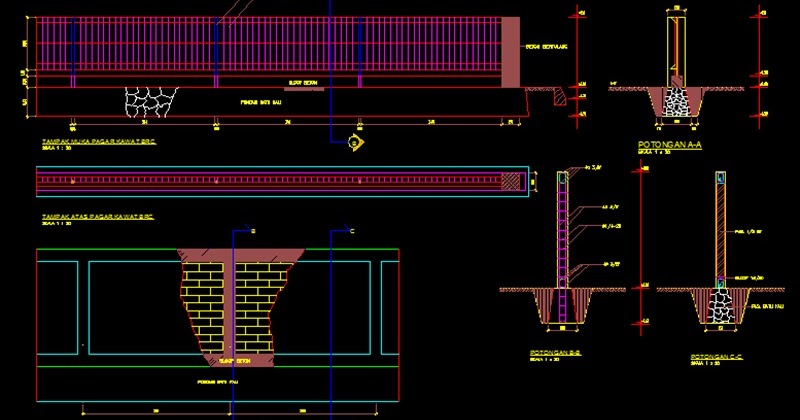 Desain Pagar Besi dan Pagar Tembok File Dwg - Kaula Ngora ...