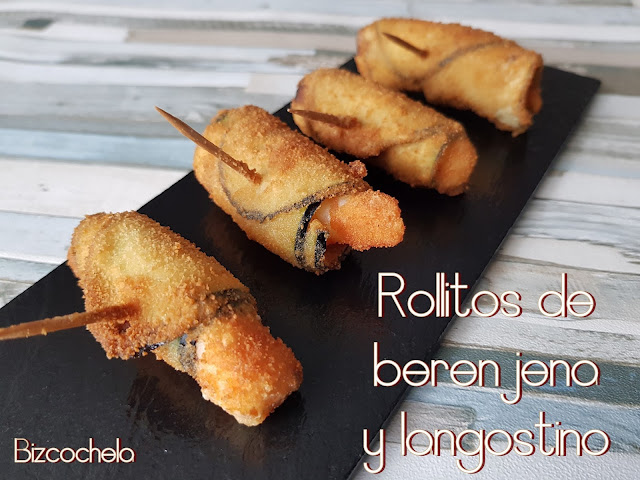 Rollitos De Berenjena Y Langostino
