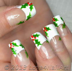 nail holly tutorial christmas step
