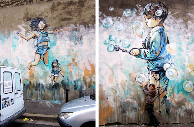 Рисунки на стенах. Alice Pasquini 12