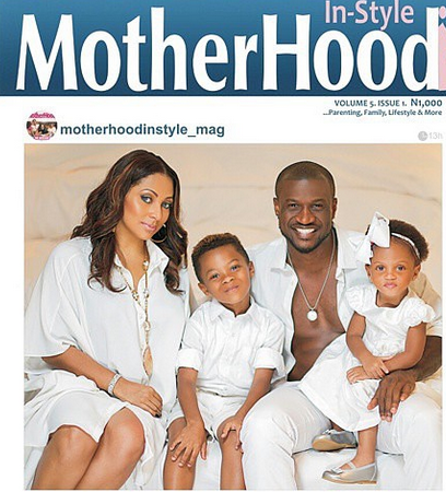 1 Peter & Lola Okoye and their kids cover Motherhood In-Style mag