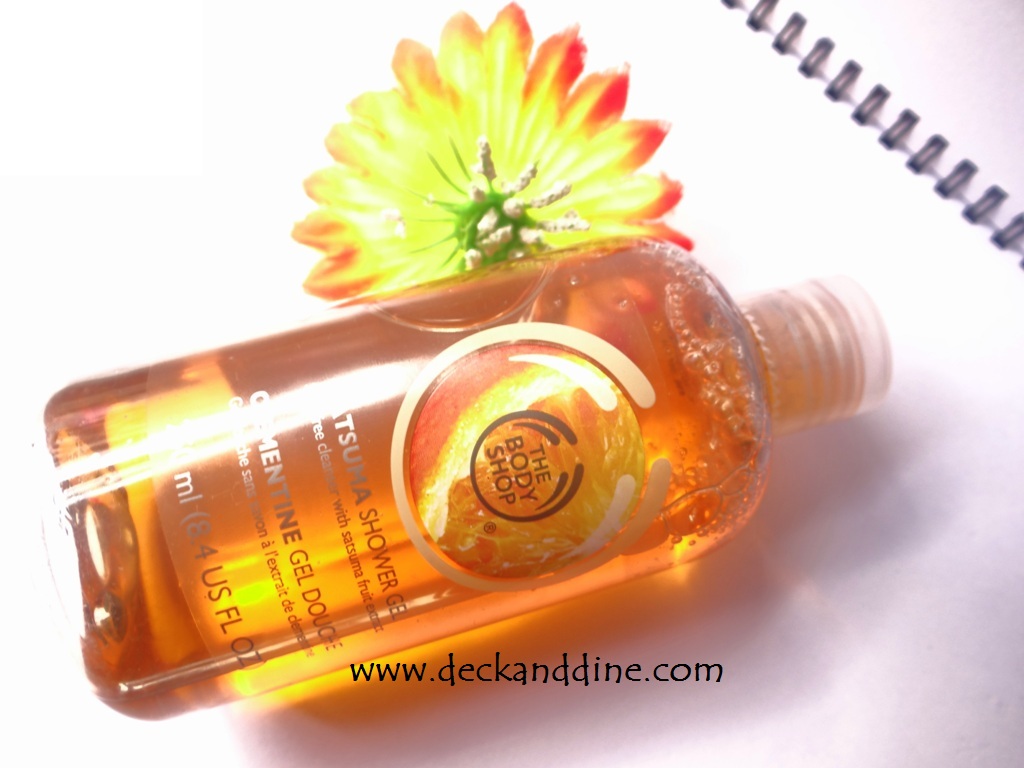 The Body Shop Satsuma Shower Gel Review Deck and Dine