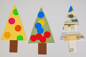 make christmas tree advent calendar from paint samples and circle stickers