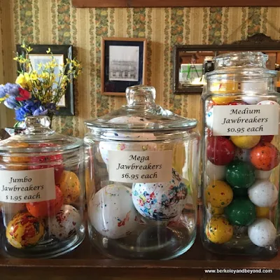 jumbo jawbreakers at Nelson’s Columbia Candy Kitchen in Columbia State Historic Park in California