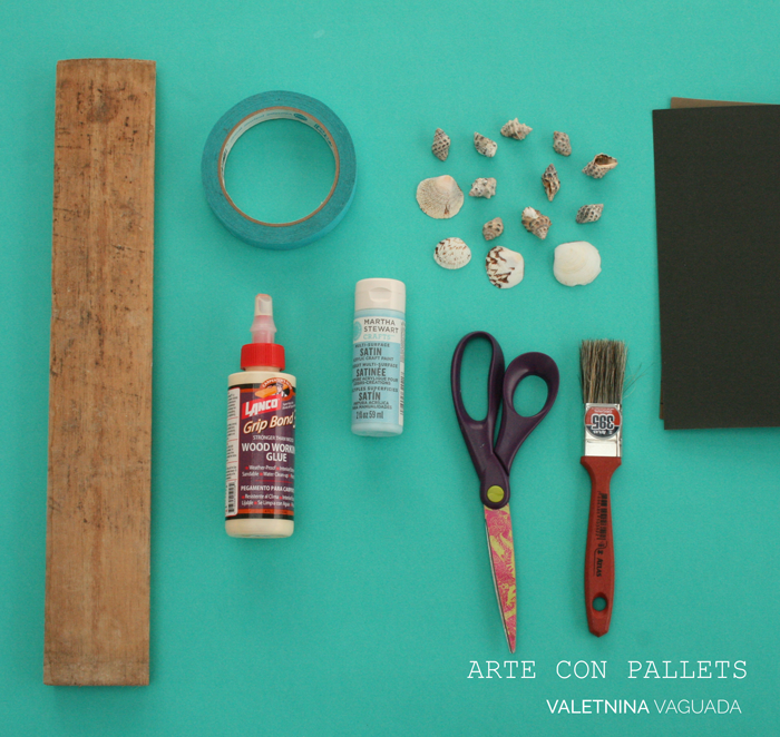 Valentina Vaguada: pallet art, caracoles, shells, blue, beach, design, art, DIY