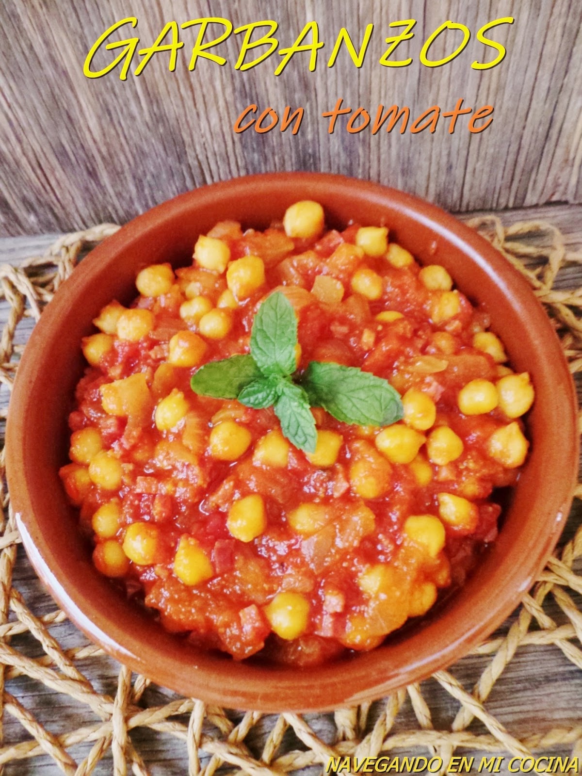 Navegando en mi Cocina GARBANZOS CON TOMATE