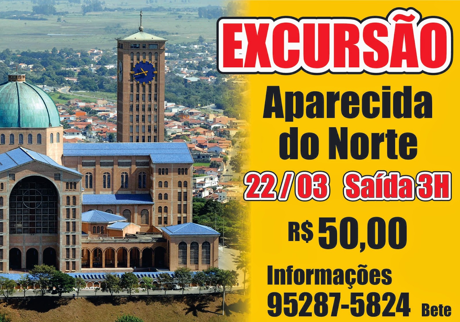 LL Design Gráfico: Faixa Excursão Aparecida do Norte