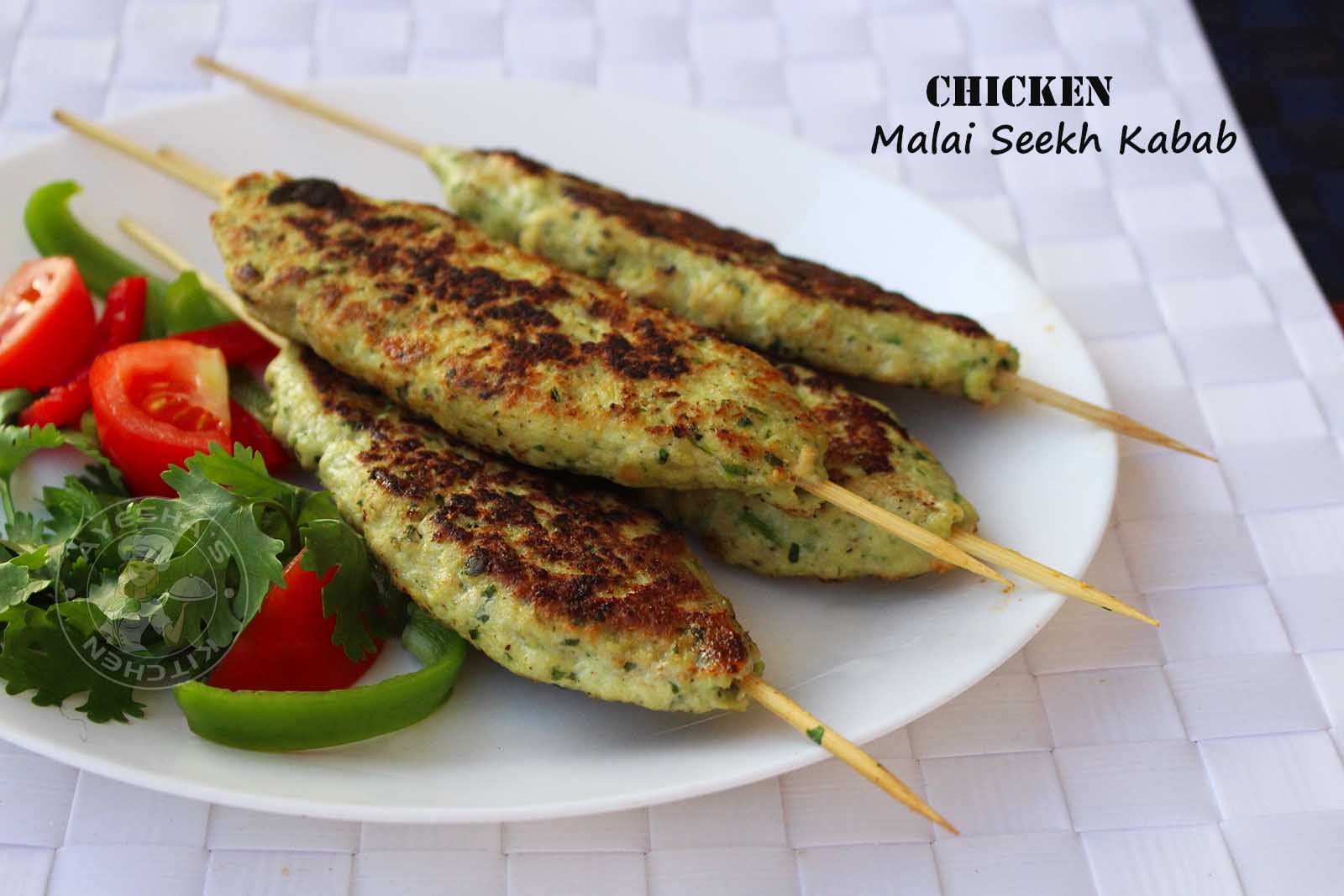CHICKEN SHISH KEBAB RECIPE MURGH MALAI SEEKH KABAB / STOVE TOP RECIPES
