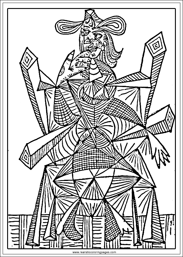 Arts Of Picasso Printable Coloring Pages | Realistic Coloring Pages