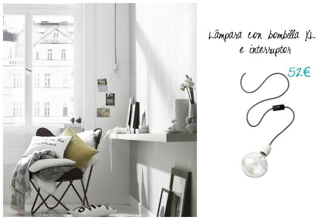 Lámpara bombilla con cable colgando