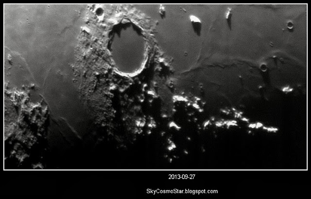 crater platon fotografiado con telescopio
