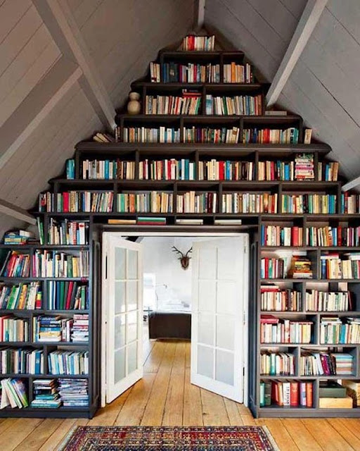 I just love this amazing book wall! I'd never get anything done but reading!