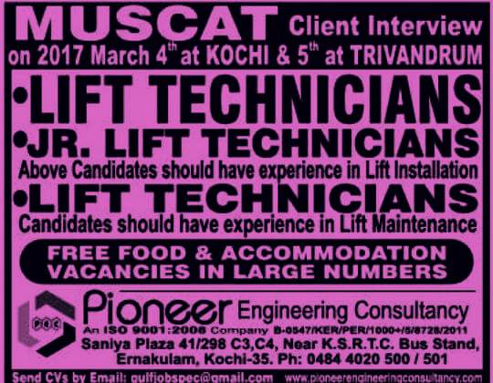 Client Interview for Lift Technicians for MUST, OMAN