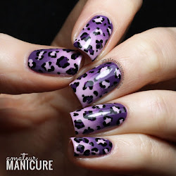 nail leopard purple gradient double manicure classy amateur