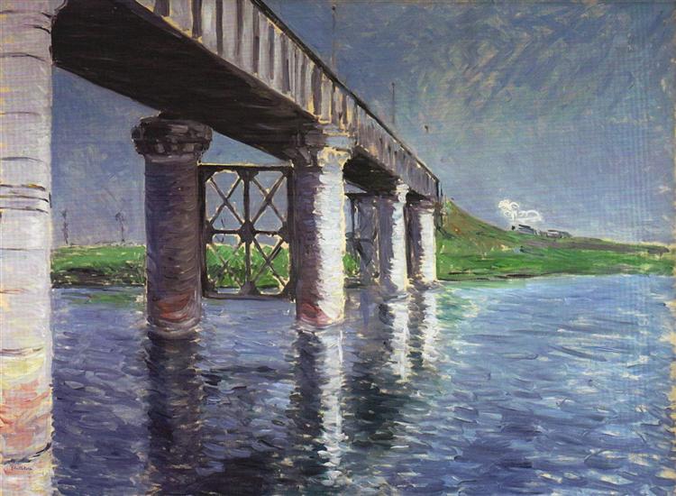 Gustave Caillebotte, Angst, Sicherheit, Schicksal, Stärke, Kampf, Zukunft, beständigkeit, es gibt keine garantie im leben, menschen, fels in der brandung, brücke, kartenhaus stürzt ein, den boden unter den füssen verlieren, verzweiflung, panik, ohnmacht, depression, burn out, painting, malerei, bild, poetische Art