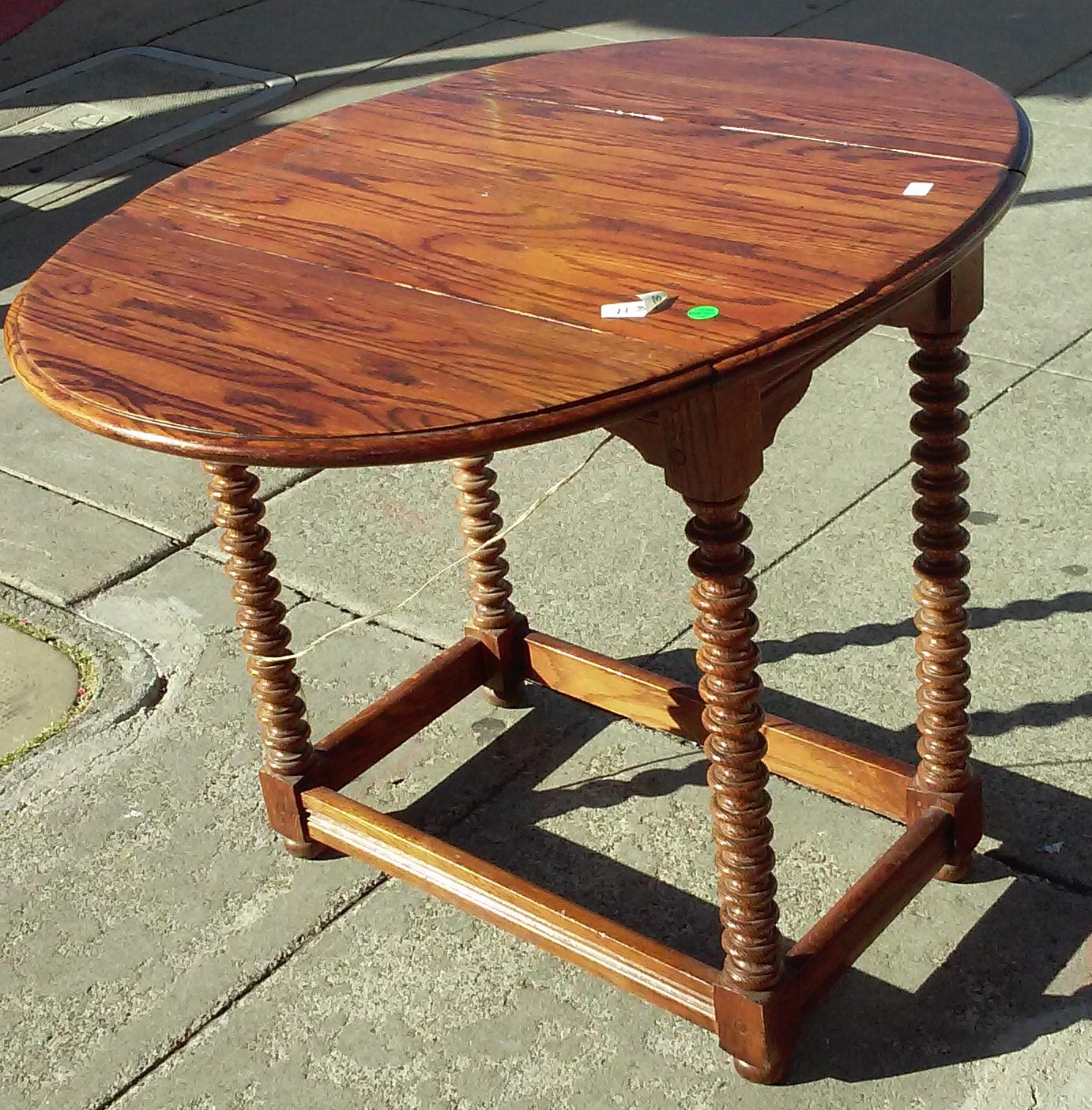 UHURU FURNITURE & COLLECTIBLES SOLD 11970 Turned Spindle Leg Oak Drop