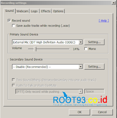 settings microphone pada bandicam 2