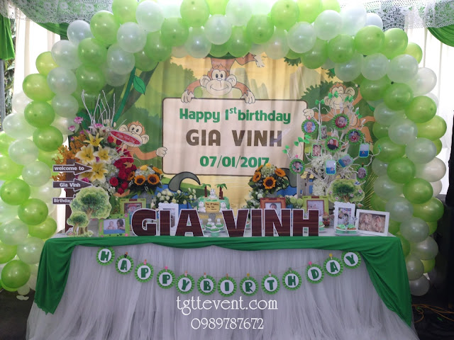 trang trí thôi nôi mẫu trang trí thôi nôi chủ đề con khỉ