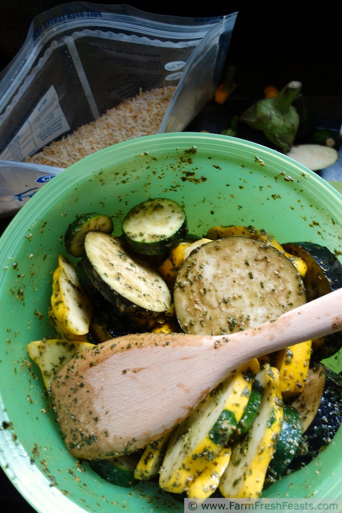 Farm Fresh Feasts Baked Eggplant Chip Pesto Pizza