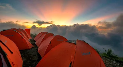 Plawangan Sembalun Crater altitude 2639m of Munt Rinjani