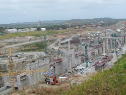 Lengthwise view of "Nuevo Canal" at Panama Canal: 60% wider and 40% longer than existing lifts