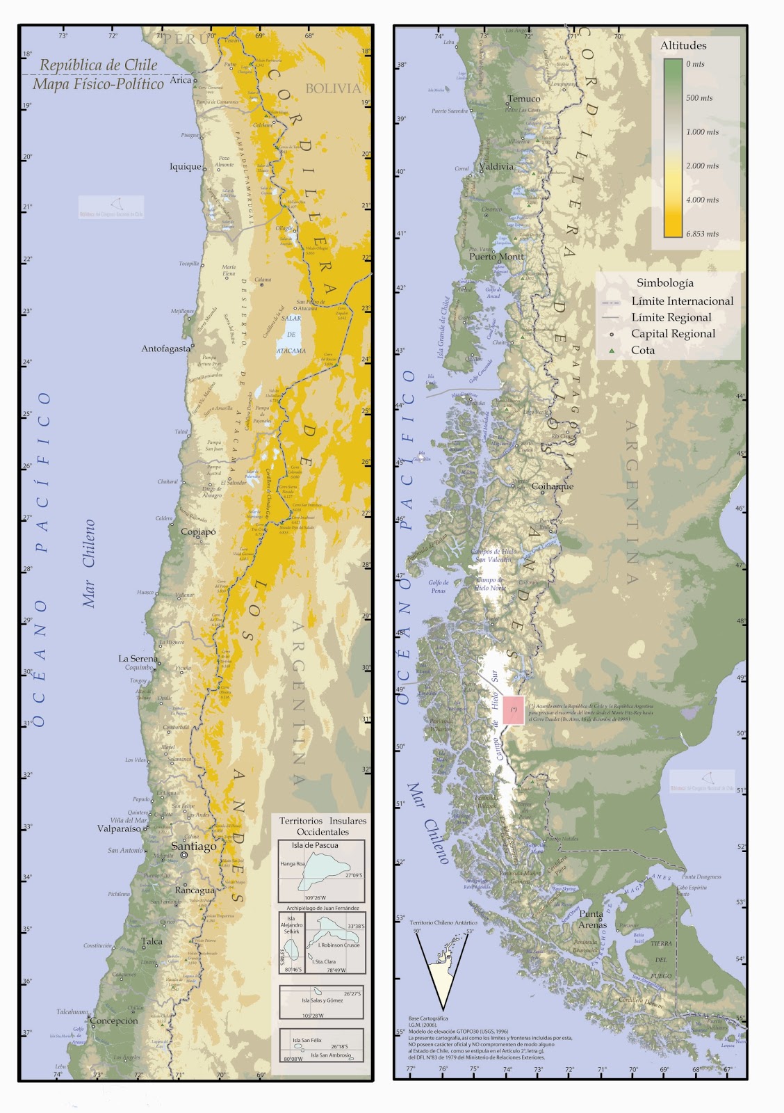 Chile Mapa Rios