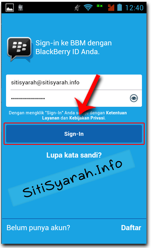 Cara Masuk ke BBM android