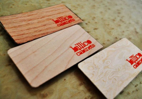 wood business card