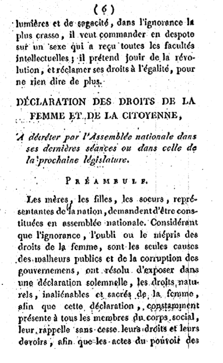 Postambule Olympe De Gouges Texte Pdf Araucaria: MARIE OLYMPE GOUZE DITE OLYMPE DE GOUGES (1748-1793)