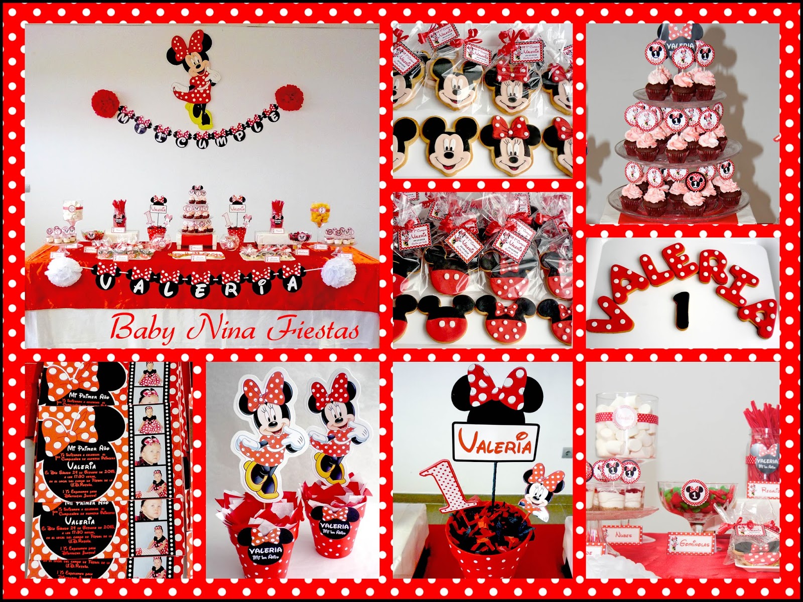 Nina Fiestas: Fiesta temática Minnie Mouse para el 1er cumple de Valeria