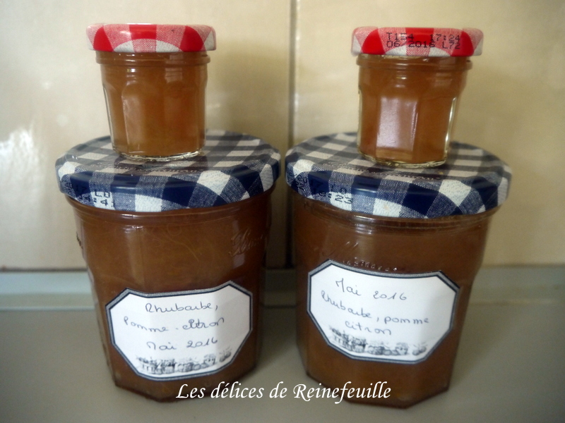 Les délices de Reinefeuille Confiture rhubarbe, pommes et citron au