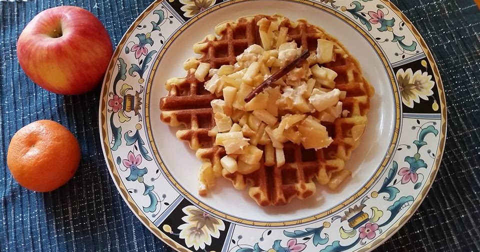 Garbanzo Flour Waffles with Sauteed Apple from
