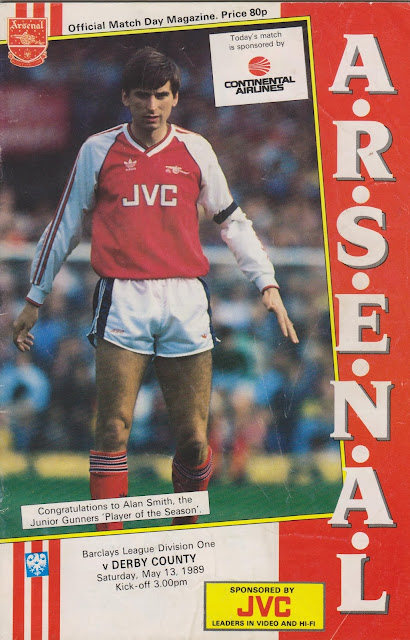 Arsenal Programme from the 1989 match against Derby