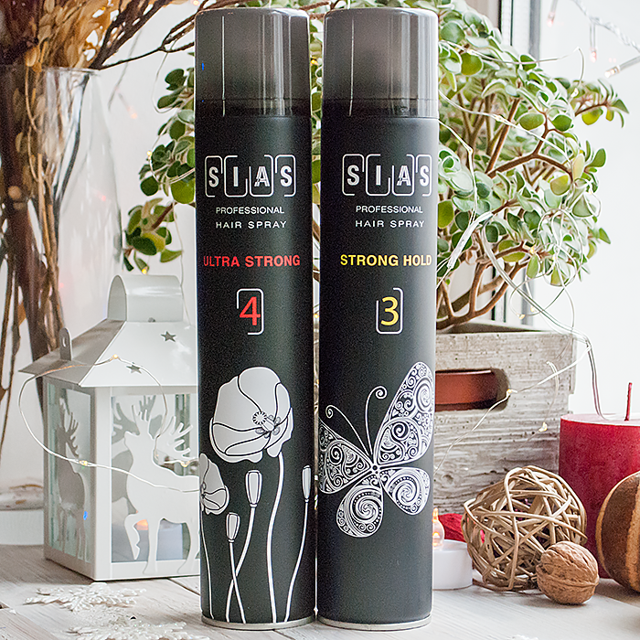 Лак для волос Sias Hair Spray, 3 сильная и 4 ультра-сильная фиксация.