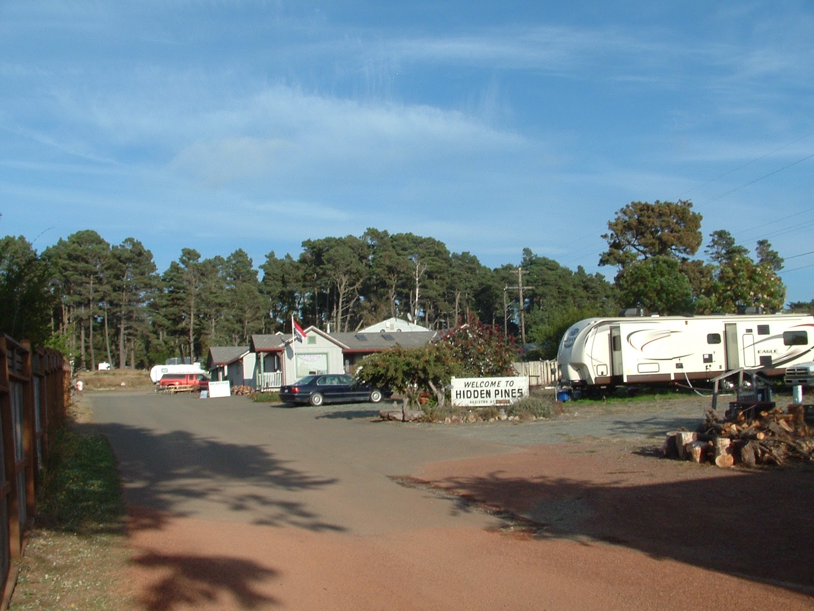 Hidden Pines RV Park Campground Fort Bragg California