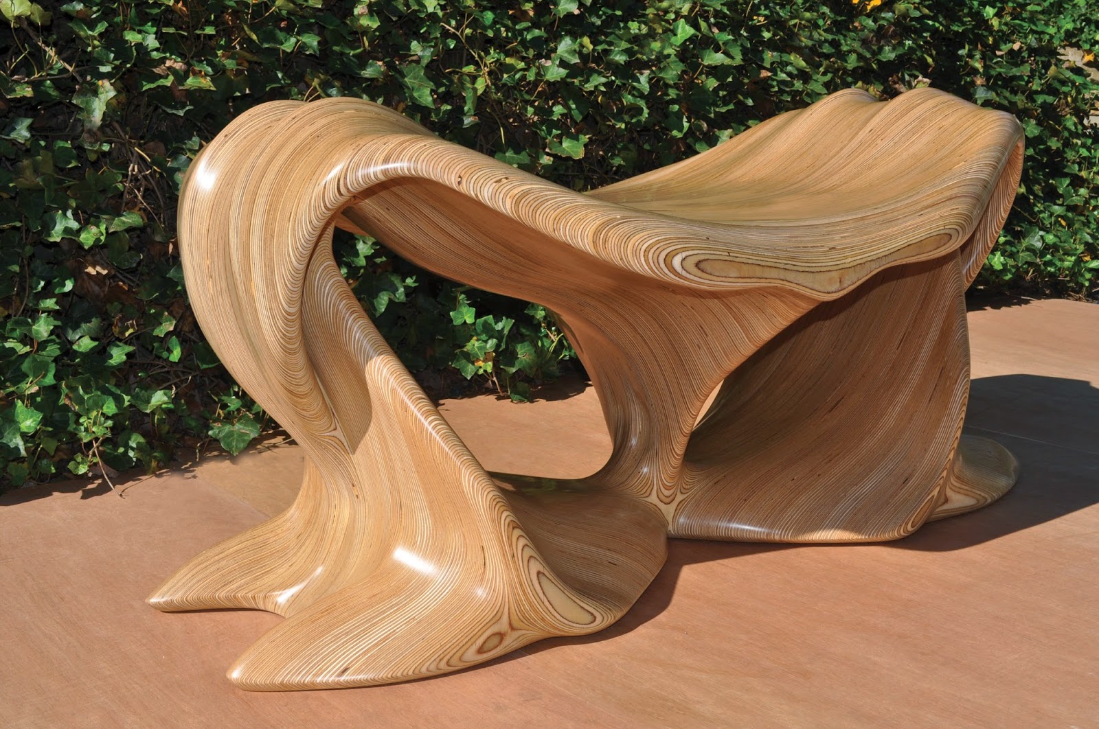 David Knopp Sculpture Finished bench design. Measures five feet in length