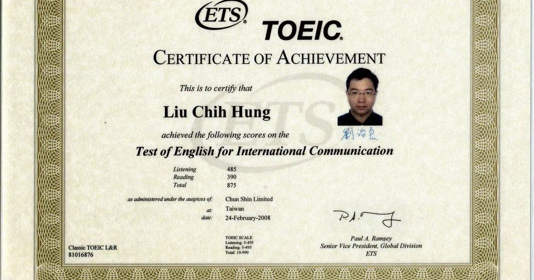 Máxima alfiler Imperio TOEIC Certification ~ Pandia's Blog