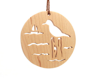 Wooden Seagull Ornament