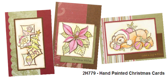 Kaszazz With Julie: Hand Painted Christmas Cards - Monday 13th August