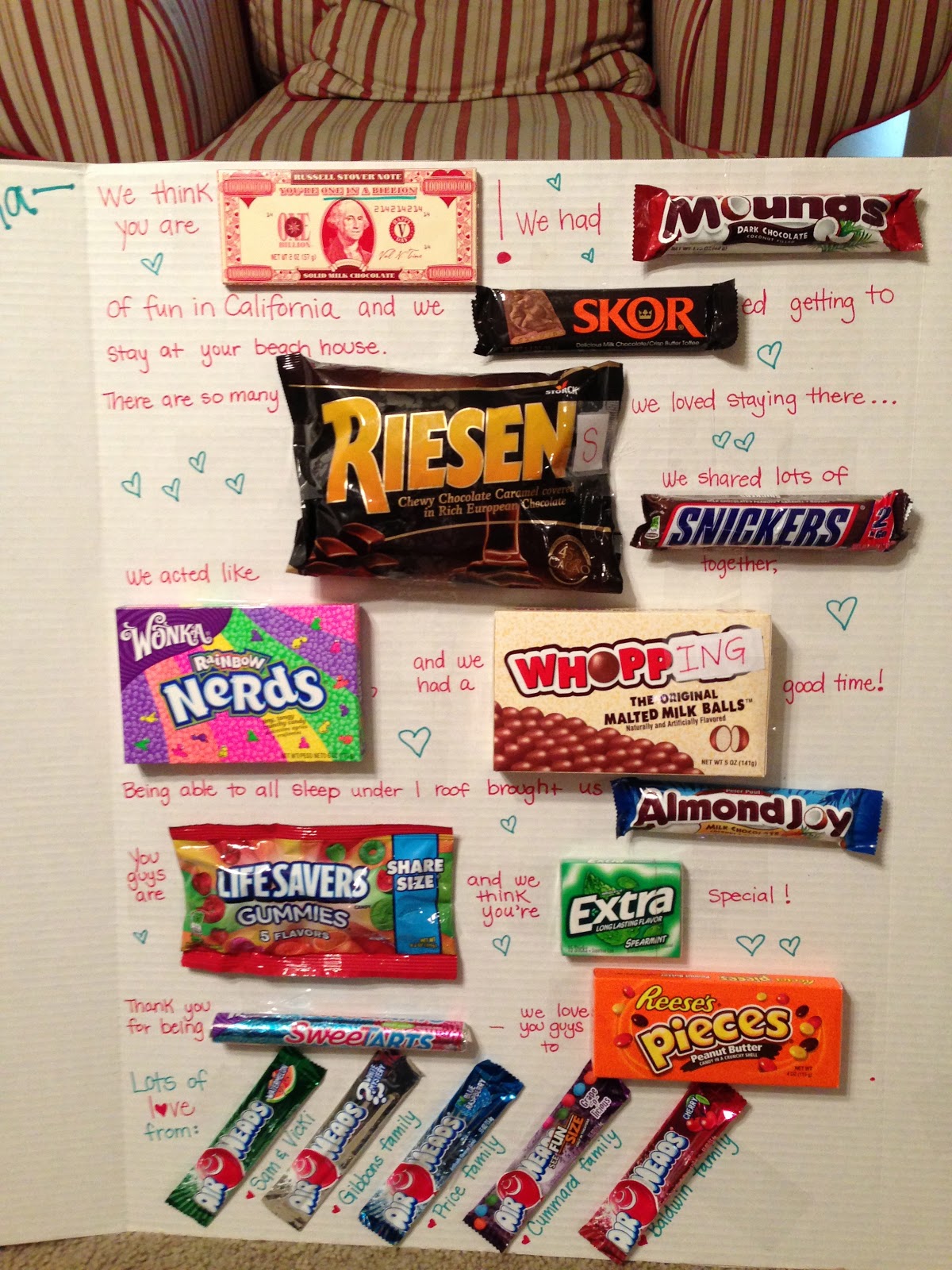 Lance, Suzanne, & Ellie Cummard Our Candy Gram for Alma