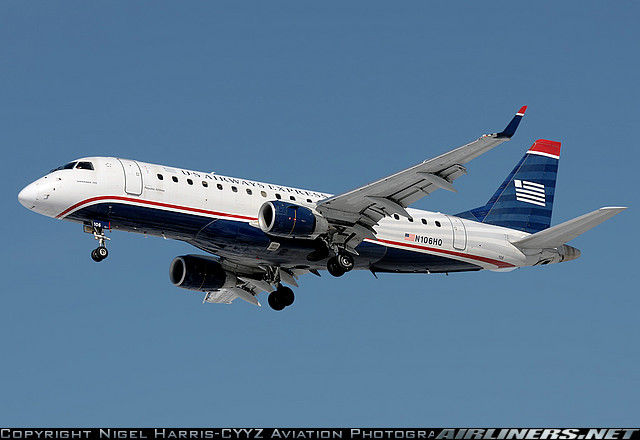 Photo of US Airways regional jet in flight