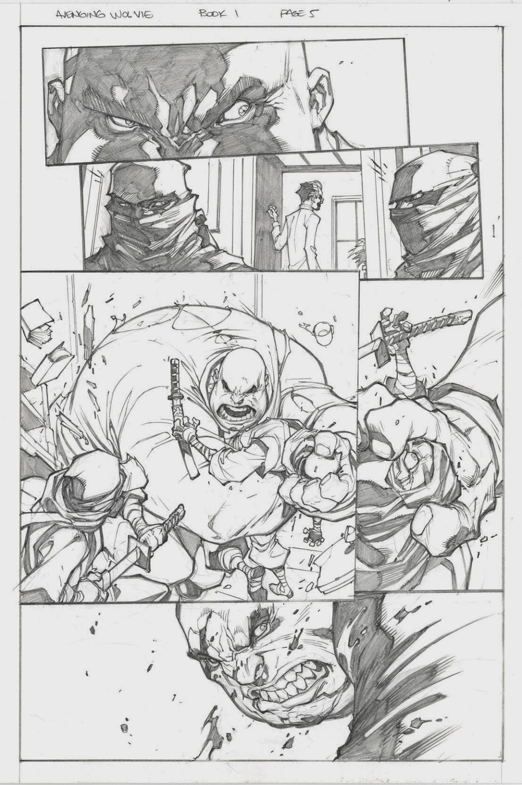 Inhuman and Savage Wolverine page pencils Joe Madureira