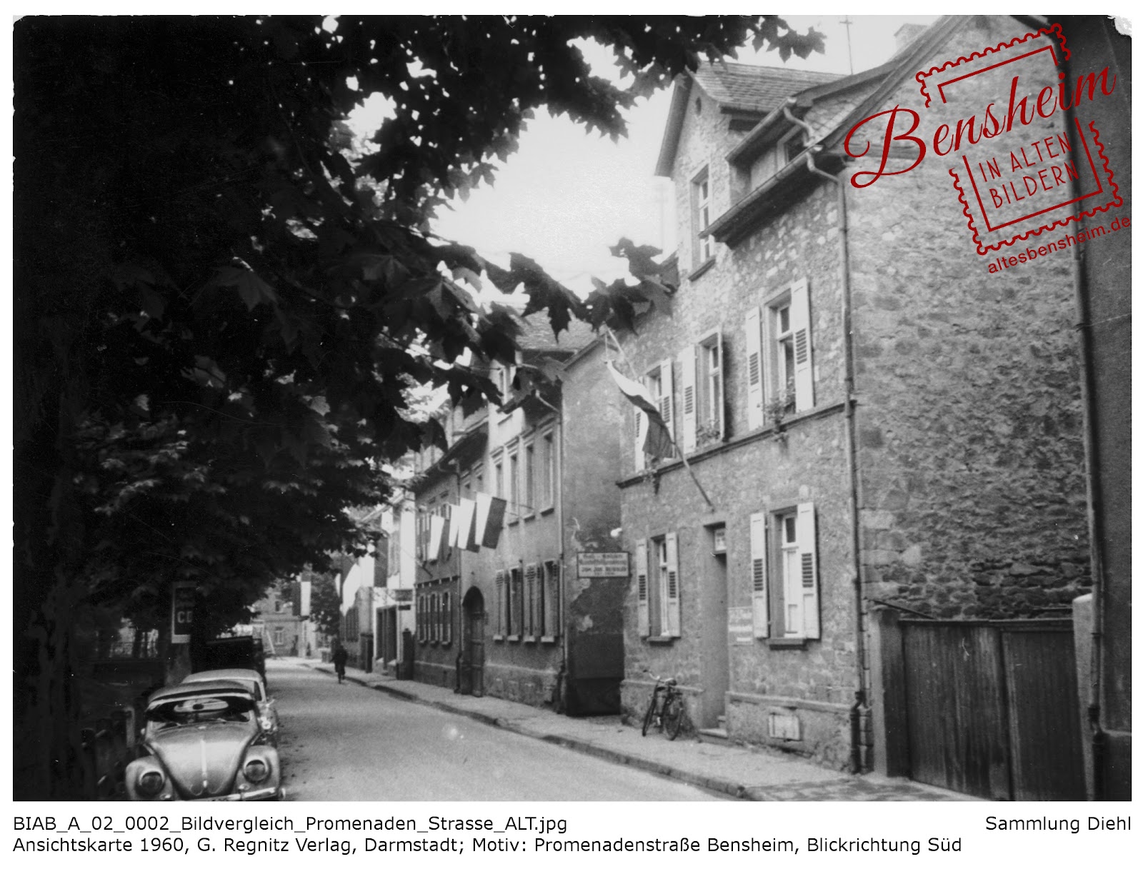 Ansichtskarte Promenadenstraße Bensheim, G. Regnitz Verlag, Darmstadt, um 1960, Sammlung Diehl Ansichtskarte Promenadenstraße Bensheim, G. Regnitz Verlag, Darmstadt, um 1960, Sammlung Diehl