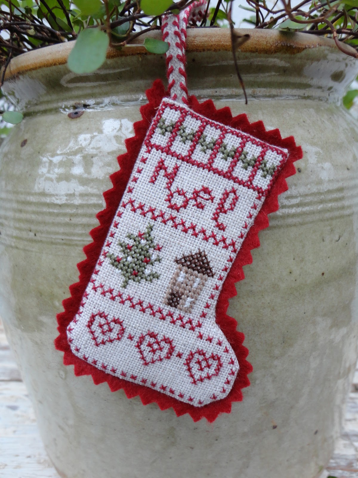 Steekjes & Kruisjes van Marijke. : Chausette de Noël