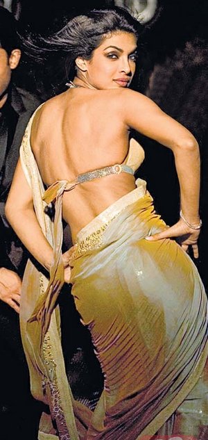 Priyanka Chopra hot back in desi girl song, Priyanka Chopra hot in dostana, Priyanka Chopra sexy back in saree, 