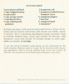 Retro Recipes: Autumn Soup Recipe by Betty Crocker