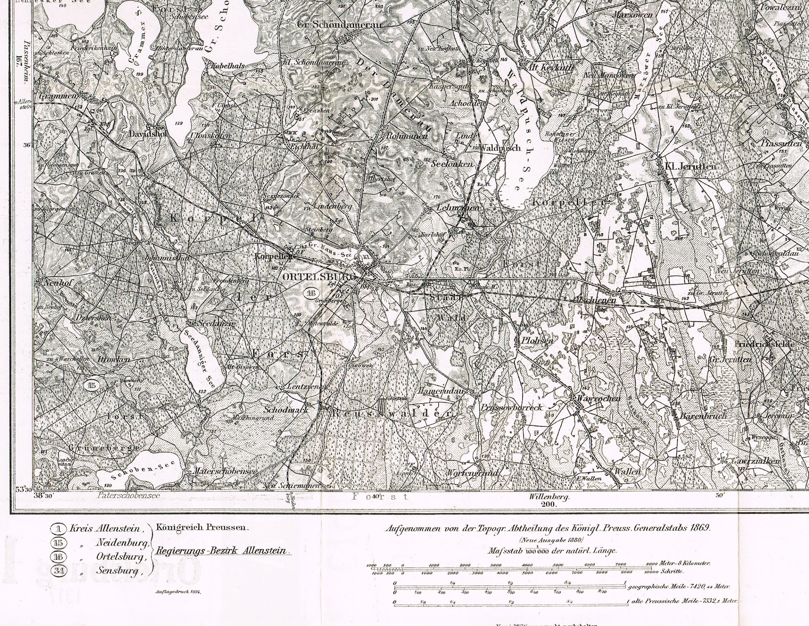 Ortelsburg/Szczytno - Szczycieńskie pamiątki: Mapa Ortelsburg Ortelsburg/Szczytno - Szczycieńskie pamiątki: Mapa Ortelsburg