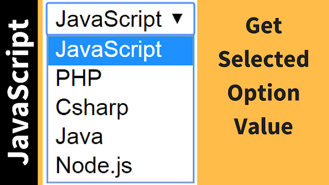 get selected option value using javascript