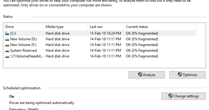 defragment and optimize drives not opening defragment and optimize drives not opening