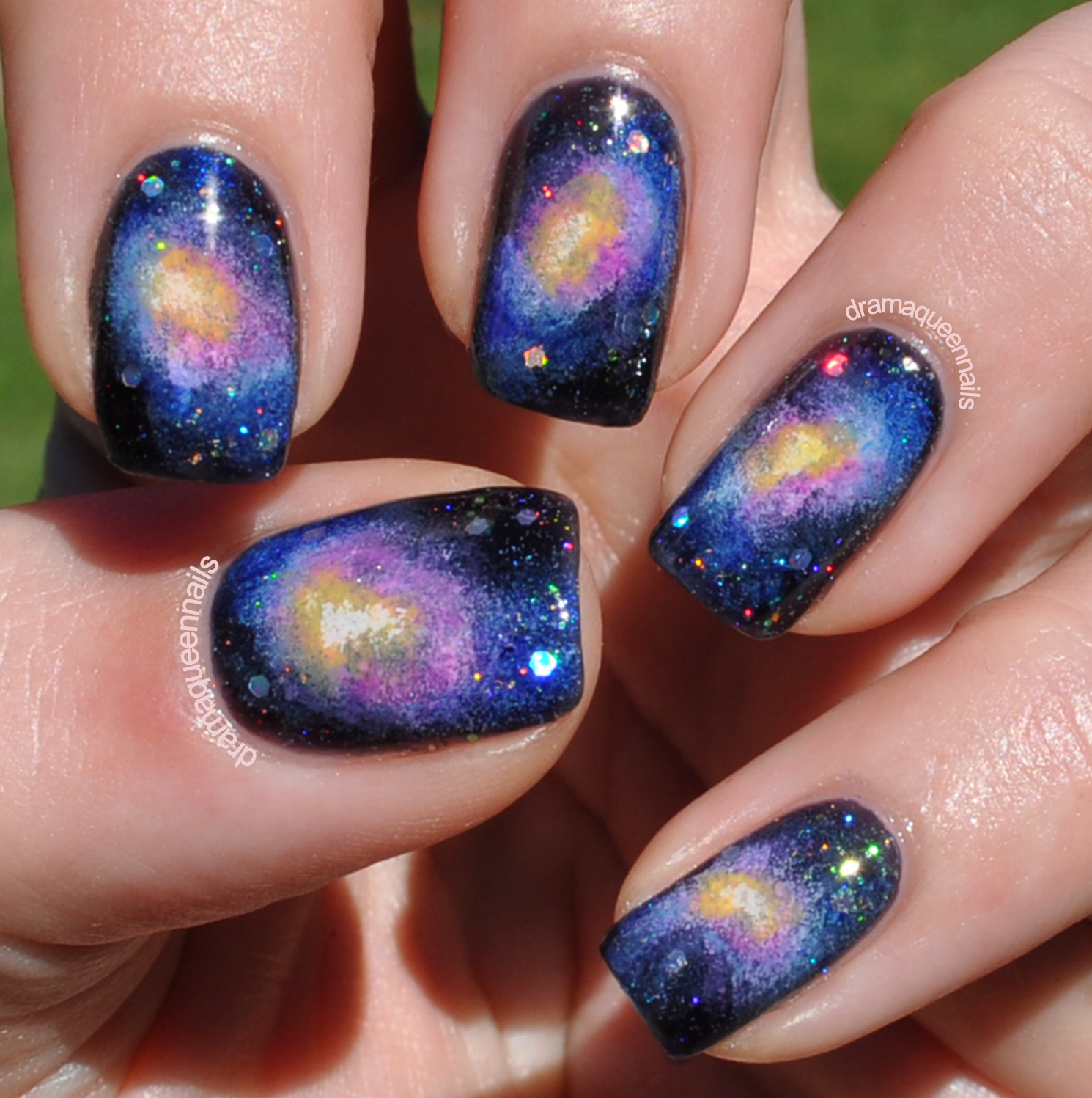 galaxy themed nails